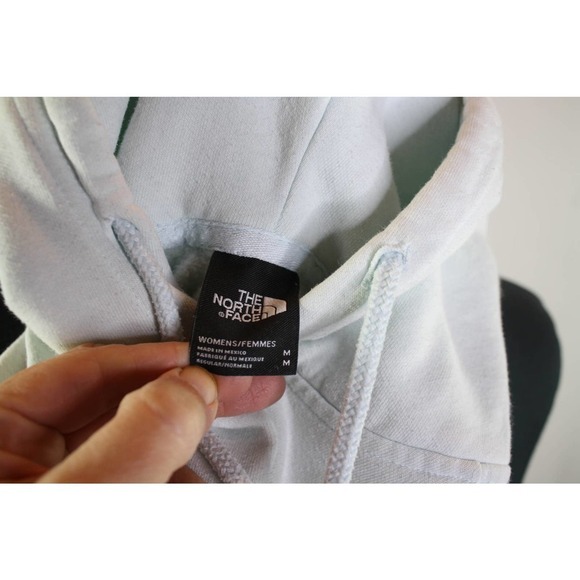 North Face Hoodie Sweatshirt Logo Very Light Green Blue Size M - Picture 4 of 4